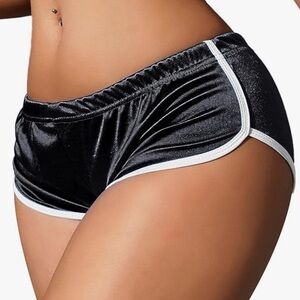 Black white stripe Sport cheeky booty shorts rave festival beach swim sexy cheer